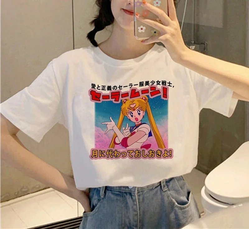 Women Harajuku Short Sleeve Fun Ulzzang T-Shirt Cute Cat Tshirt Cartoon Top Tees Female