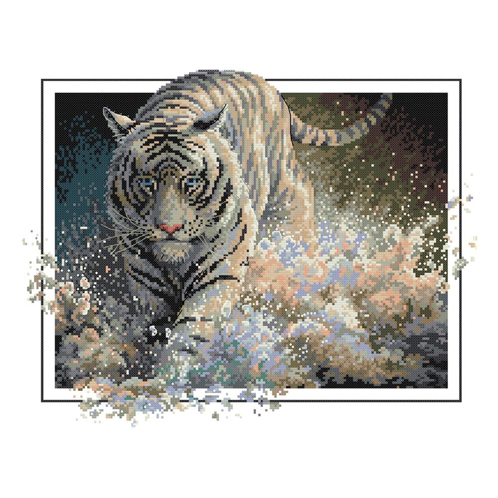 Алмазная мозаика 100 на 100. Белый тигр от Дименшенс. Дименшенс 35108. Вышивка белый тигр Дименшенс. Набор для вышивания тигр (арт. Нв-77).