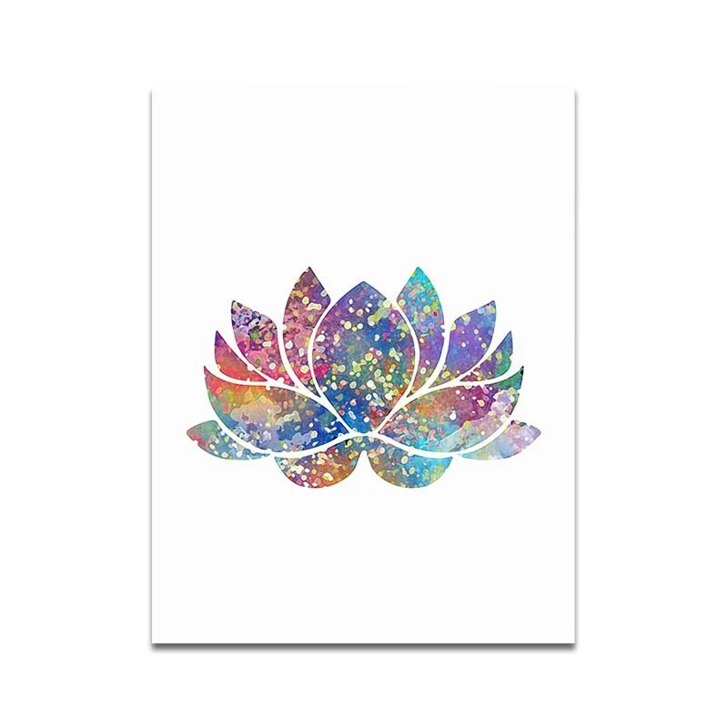 Abstract Watercolor Buddha Statue Colorful Lotus Canvas Painting Zen Painting Modern Home Living Room Decoration Wall Art