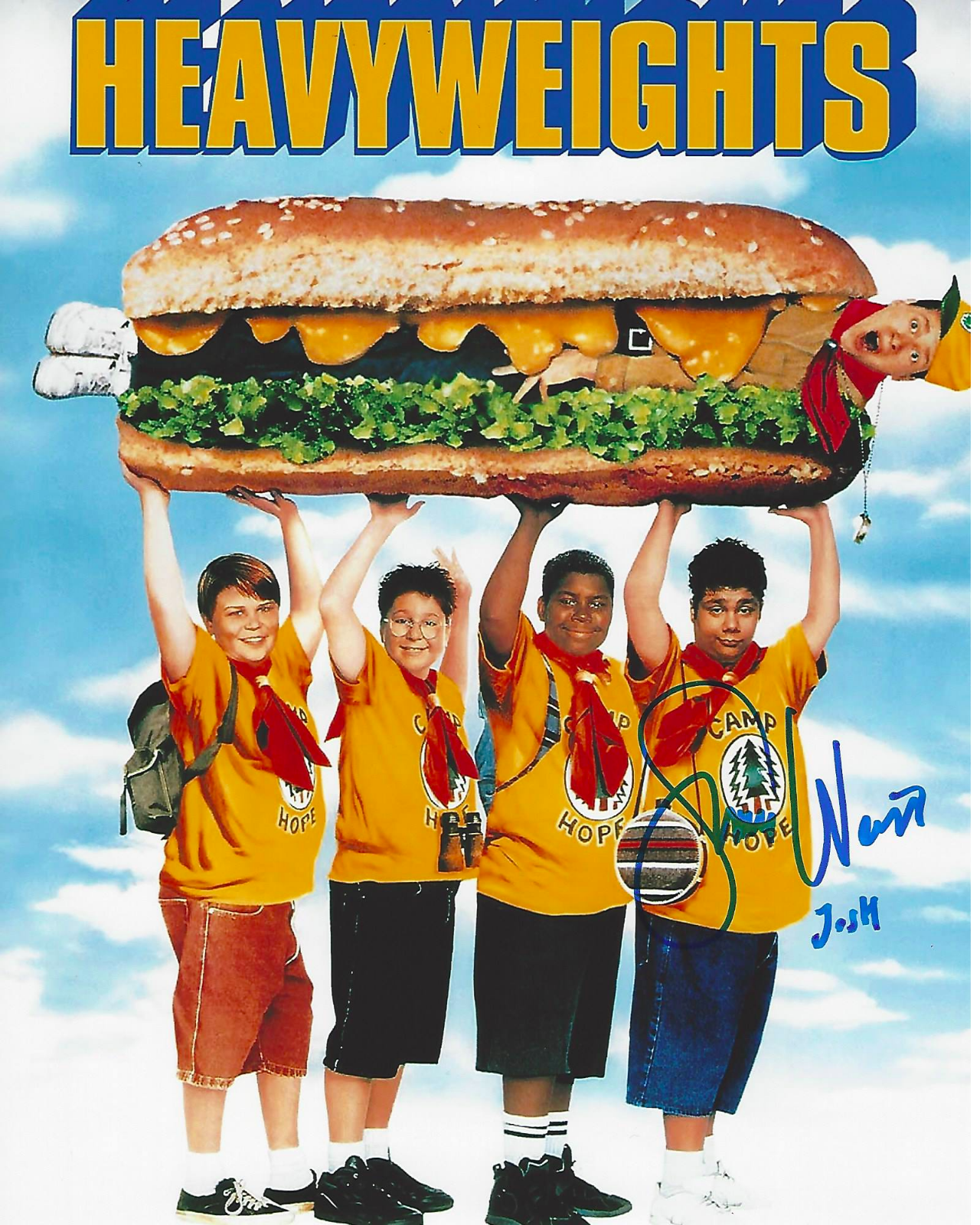 SHAUN WEISS SIGNED AUTHENTIC 'HEAVYWEIGHTS' JOSH 8x10 MOVIE Photo Poster painting E w/COA PROOF