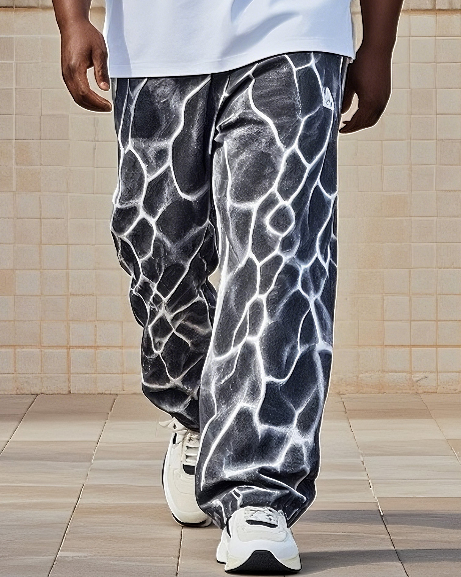 Big Boy Lightning Print Pants/Little Bear Bear Print Vest Trousers Suit