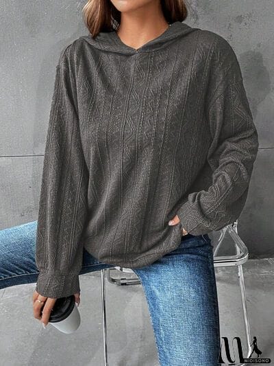 MidiSono - Textured Dropped Shoulder Hoodie