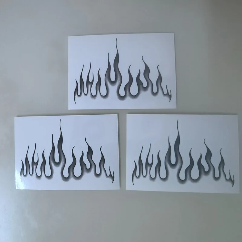 Flame Chain Temporary Tattoo Sticker Waterproof Dark English Selfhood Fake Tattoo Neck Hand Back Men and Women Tattoo Stickers