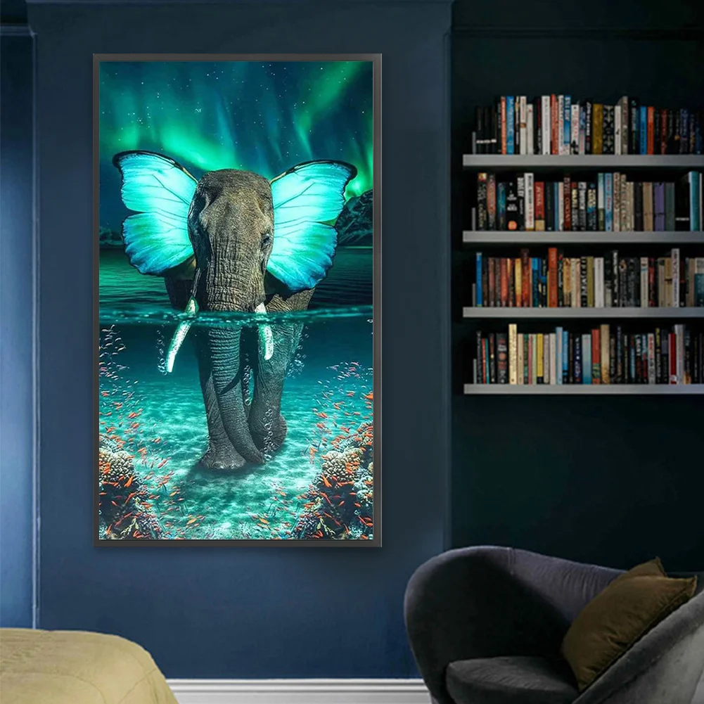 Partial AB Diamond Painting - Full Round Drill - Elephant(Canvas|45*75cm)