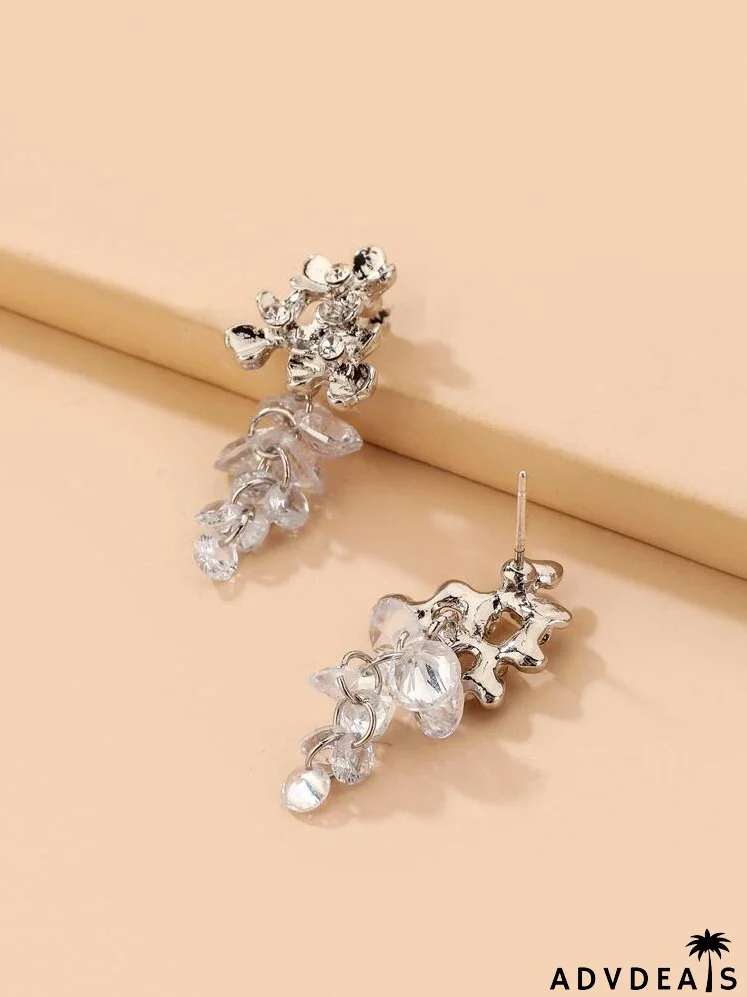 Flower Decor Drop Earrings