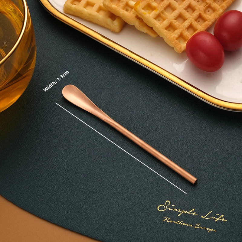 Japanese-style 304 Stainless Steel Long Handle Fruit Fork Coffee Mixing Spoon Small Spoon Dessert Ice Spoon Spoon Stir Stick