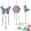 5Pcs DIY Diamond Painting Wind Chimes Crystal Window Suncatcher Craft Set Birthday Gifts Home Garden Decor