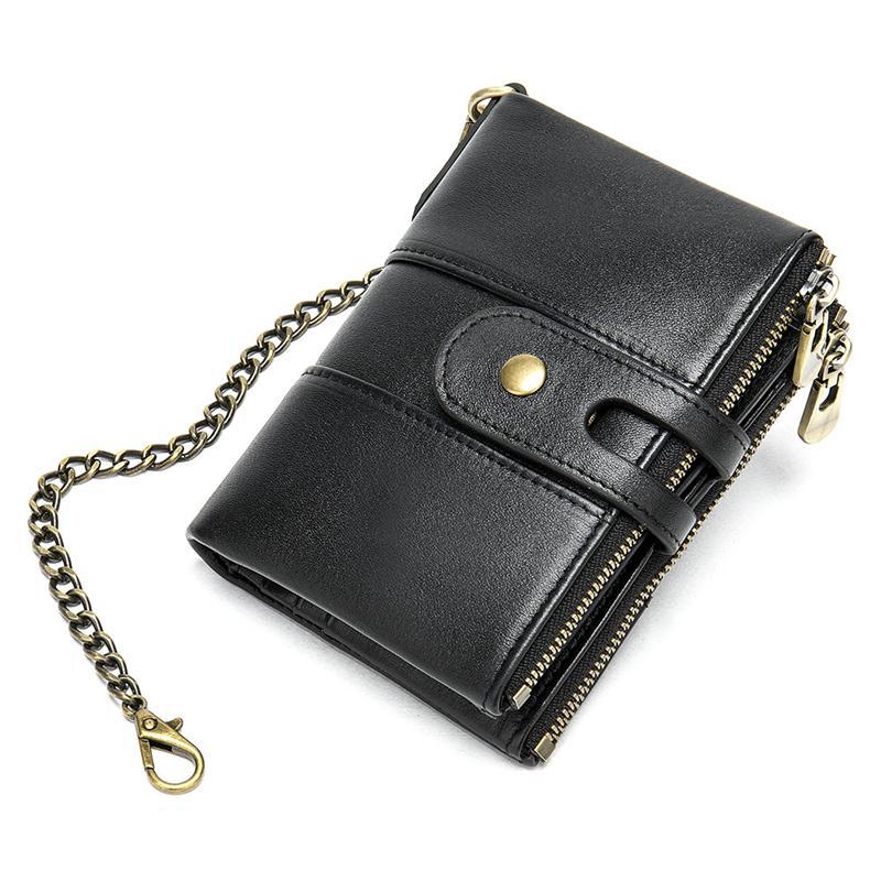 Mens Anti-Theft Multipockets Vintage Leather Wallets