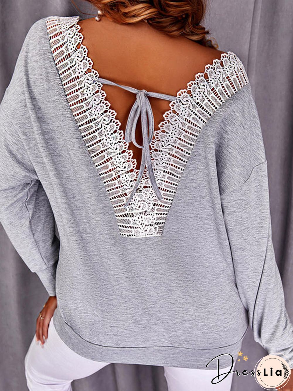 Women Casual Plain Autumn neck Micro-Elasticity Daily Long sleeve Regular H-Line