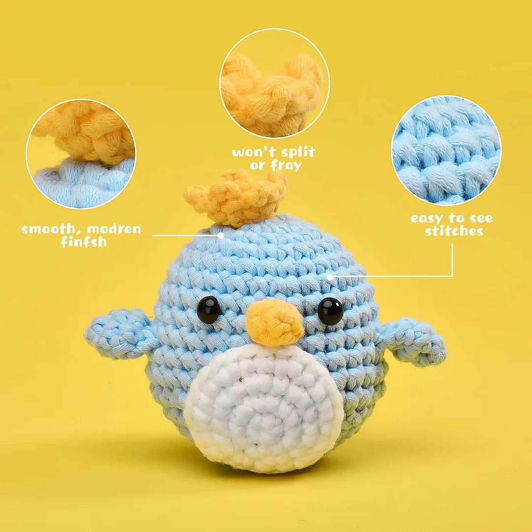 PIPAPI Crochet Kit for Beginners, 3 Pattern Animals-Owl, Penguin, Frog,  Knitting Kit for Adult Kids with Step-by-Step Video Tutorials and Yarns,  Hook