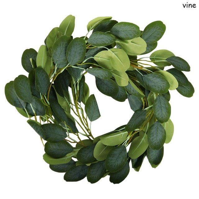 Medding Artificial Green Eucalyptus Garland Leaves Vine Fake Vines Rattan Artificial Plants Ivy Wreath Wall Decor Wedding Decor
