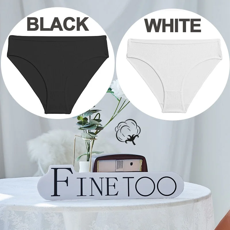 FINETOO 1/2PCS Sexy Panties Women Underwear Cotton Panties Female Underpants Solid Color Soft Woman Briefs M-XL Pantys Lingerie