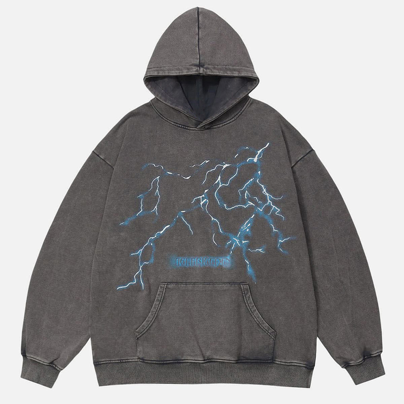 “Chaos” Makes The MuseRetro Flame Graphic Casual Street Wash Hoodie