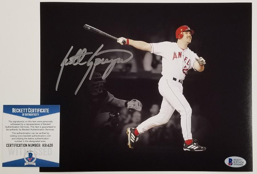 SCOTT SPIEZIO Signed Angels 2002 World Series 8x10 Photo Poster painting #3 ~ Beckett BAS COA