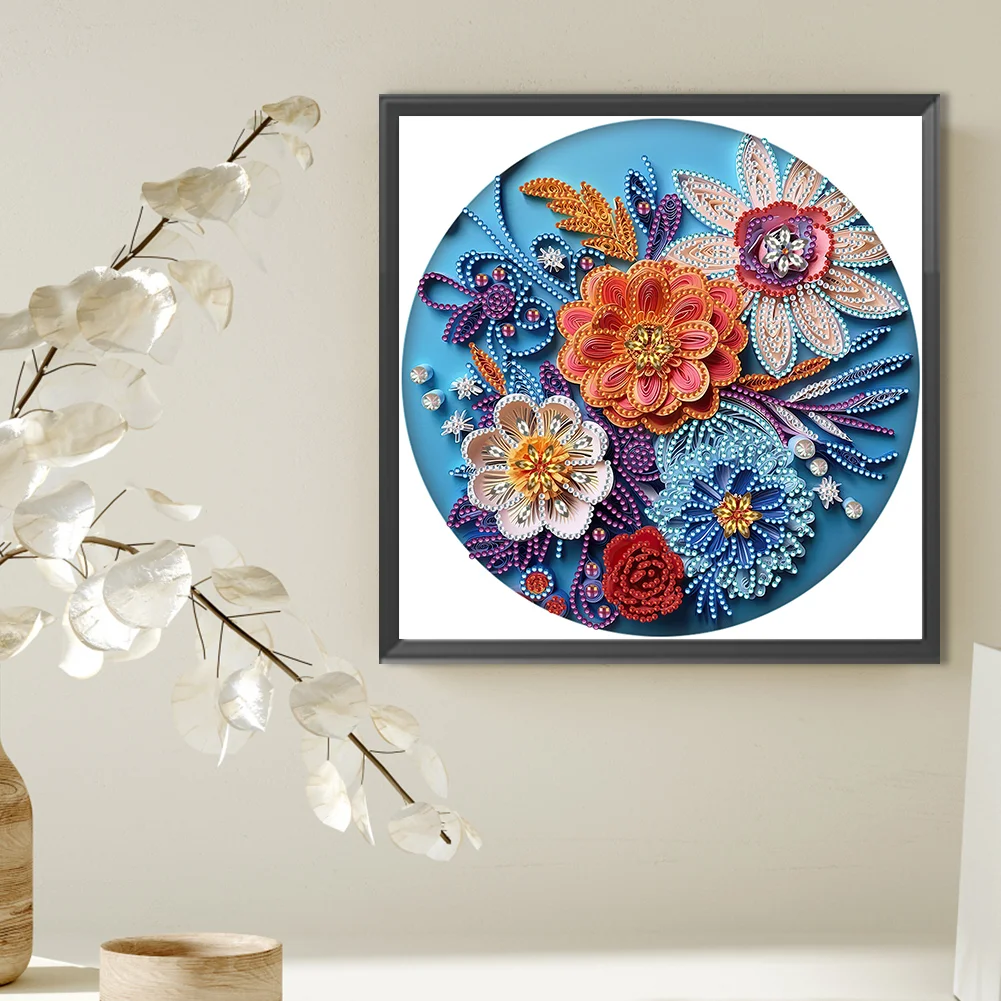 Diamond Painting - Partial Special Shaped Drill - Flower(Canvas|30*30cm)
