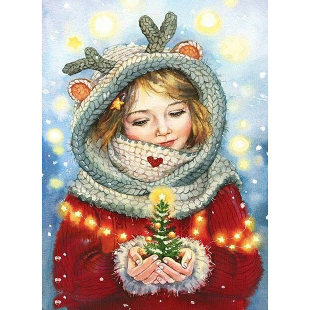 

30*40CM - Round Drill Diamond Painting - Girl, 501 Original