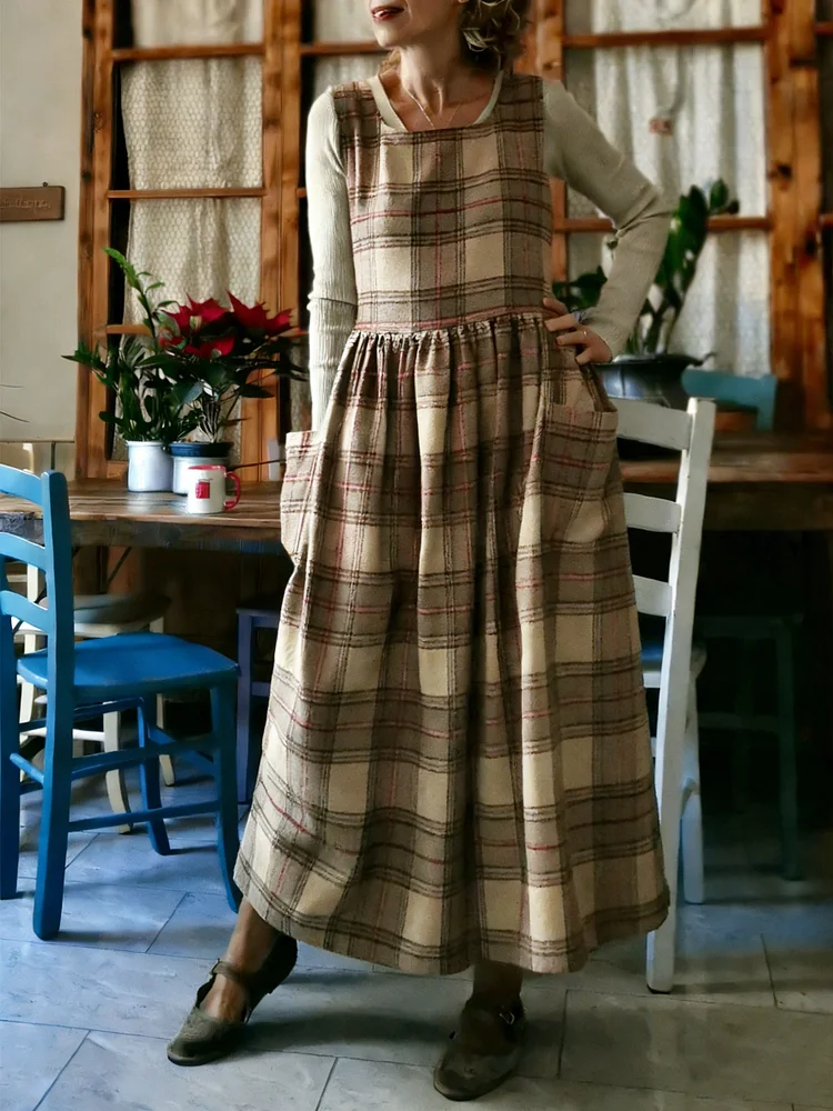Plaid Print Apron