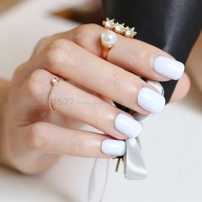 2017 new 24pcs false nails Pure White candy short paragraph round square head comfortable multicolor all wrapped SS-W-Nail Inspo