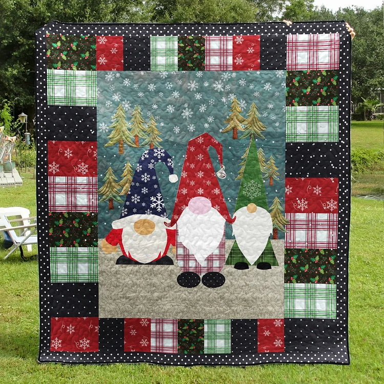 🔥kukelife🔥Christmas Gnome CLM0111068 Art Quilt