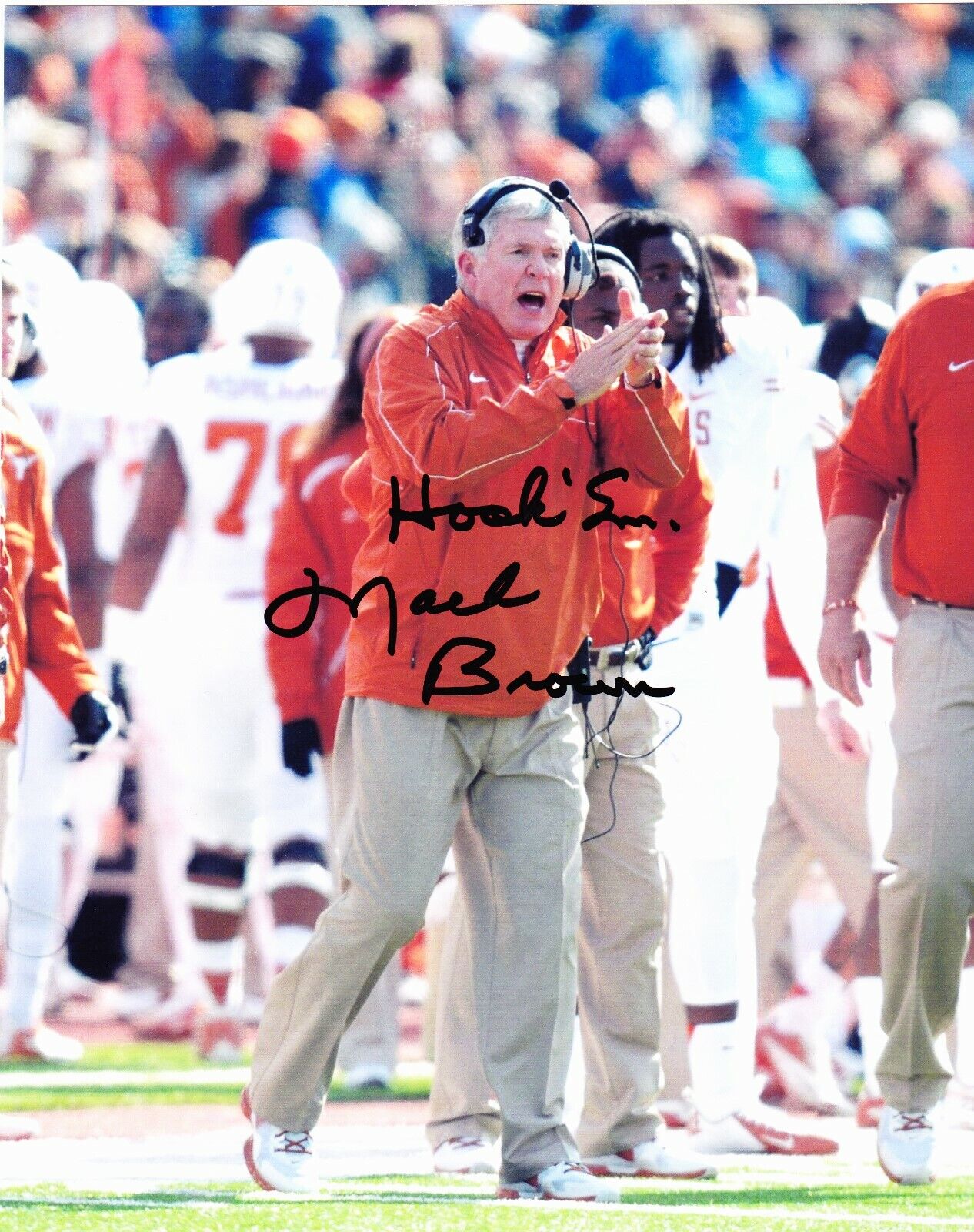 Mack Brown signed 8x10 color Photo Poster painting #2-Texas Longhorns head coach