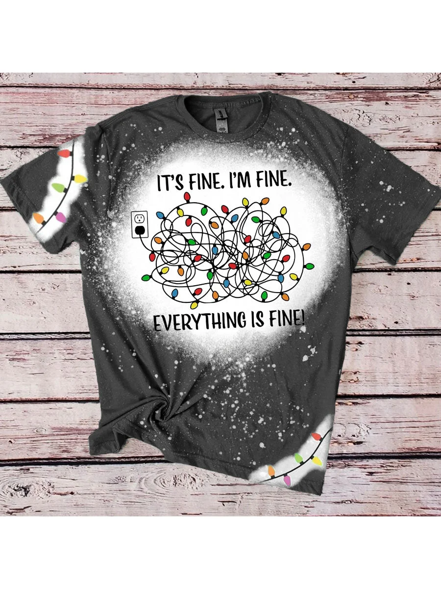 It's Fine I'm Fine Everything Is Fine Christmas Tie Dye T-shirt