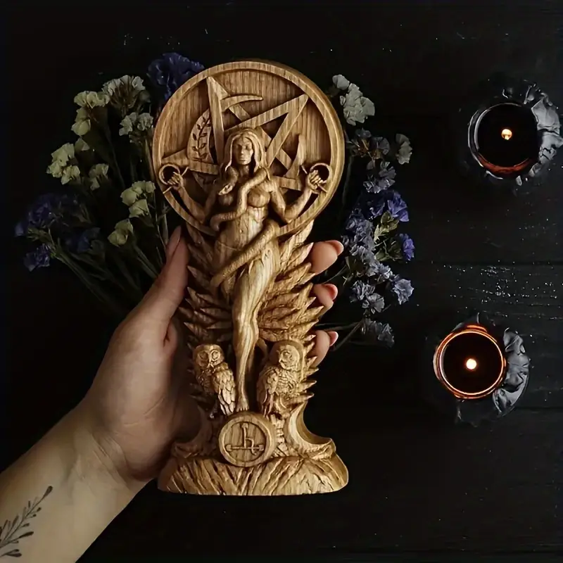 Hecate Three Faces Goddess Viking Resin Statue Tabletop Ornament