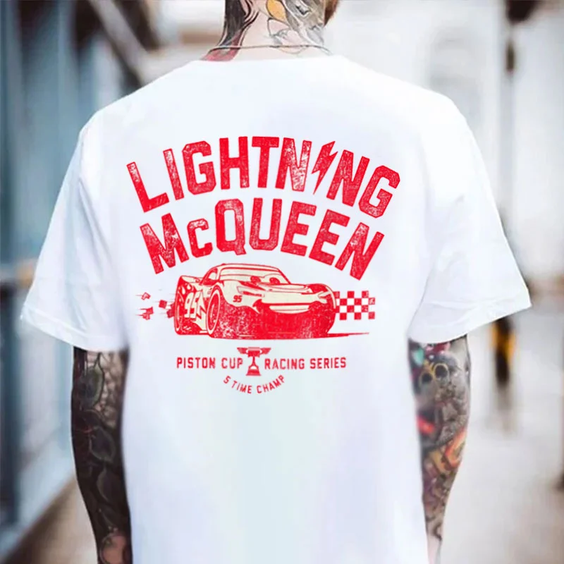 LIGHTNING MC QUEEN Race Car Print Men's T-shirt
