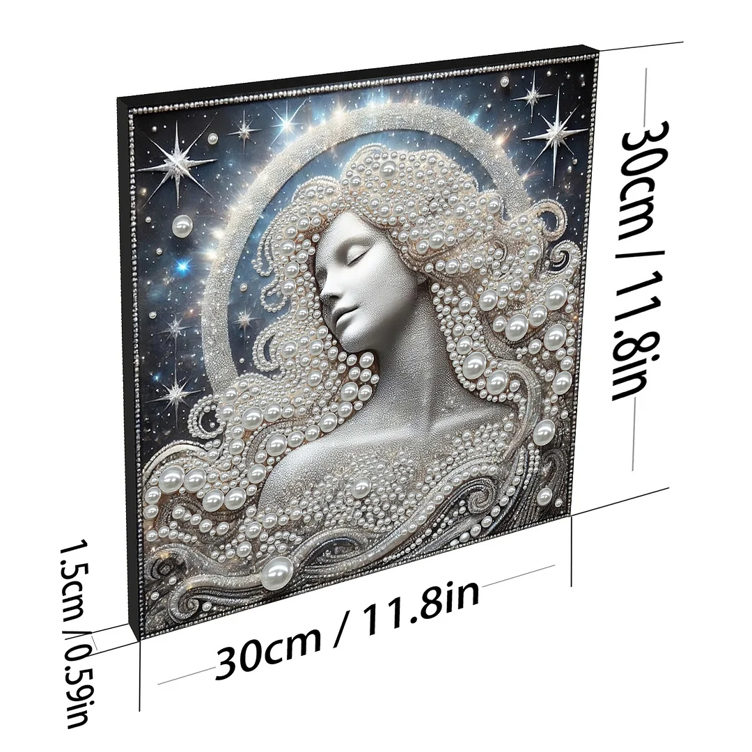Celestial Pearl Goddess DIY Pearl Art Diamond Painting 30x30cm for Home Decor
