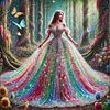 Girl In A Gorgeous Dress-Full Round Diamond Painting 40*40CM