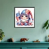 Diamond Painting-DIY Full Round Drill US Flag Star Gnome