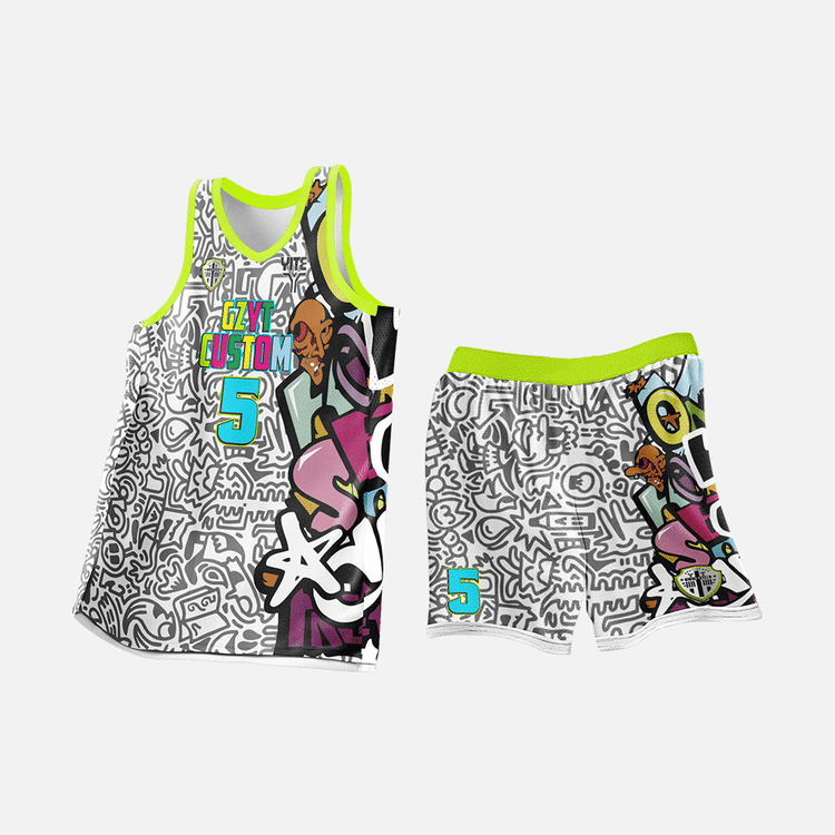YITE | XL24-004- Green And White Basketball Uniforms