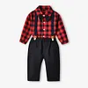 Baby Boys  Winter Autumn Plaid Christmas Sets 2 Pcs