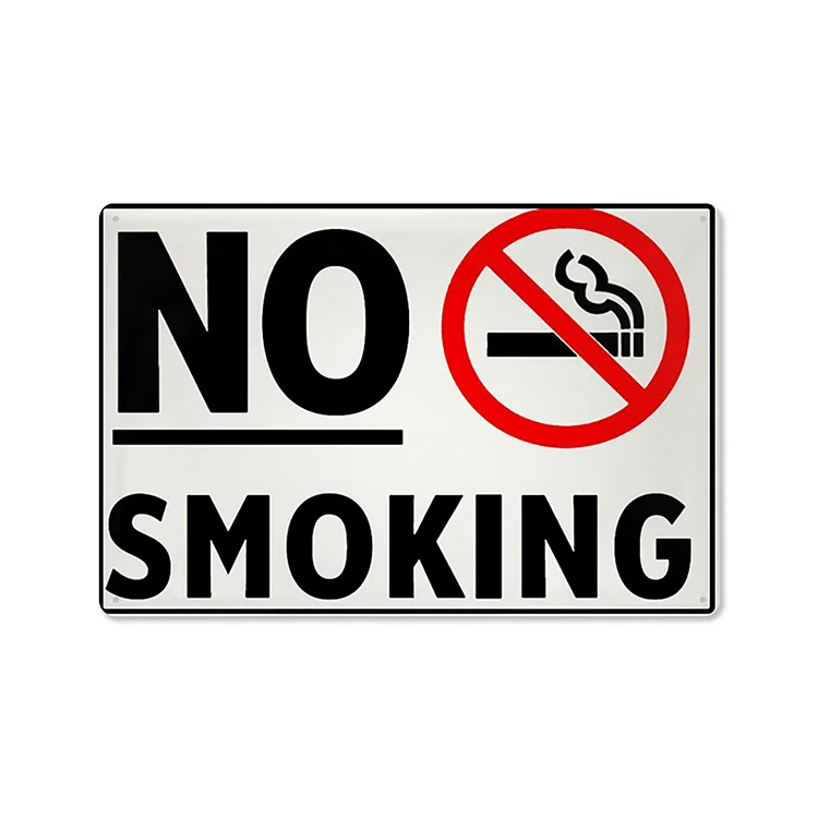 Warning No Smoking- Vintage Tin Signs/Wooden Signs - 7.9x11.8in & 11.8x15.7in