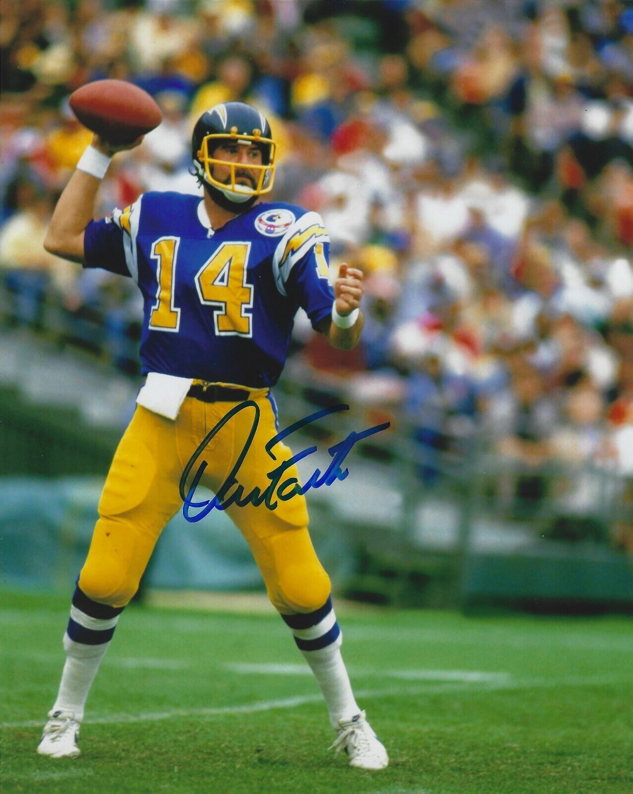 Signed 8x10 DAN FOUTS San Diego Chargers Autographed Photo Poster painting - w/COA