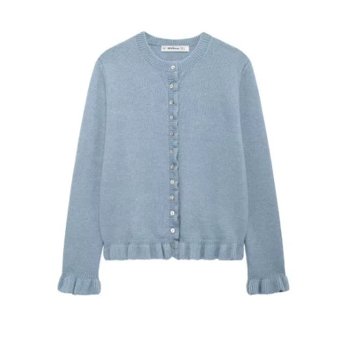 Nigikala Nigikala Autumn New Temperament Round Neck Simple Stacked Knitted Coat 2756114