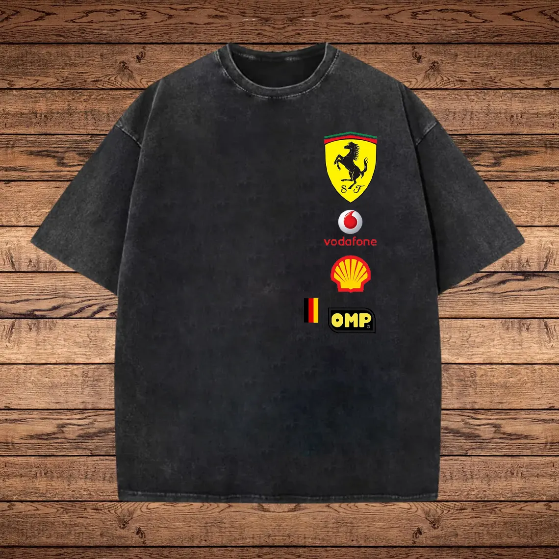 Racing Graphic Print Washed T-shirt