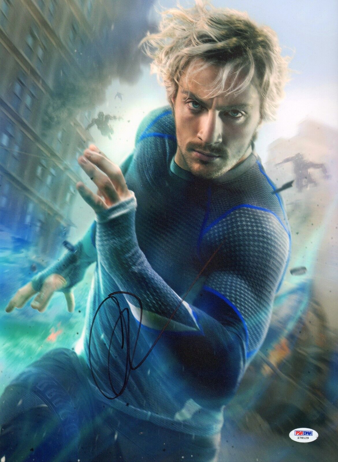 Aaron Taylor-Johnson Signed 12x16 Photo Poster painting PSA/DNA COA Avengers Quicksilver Picture