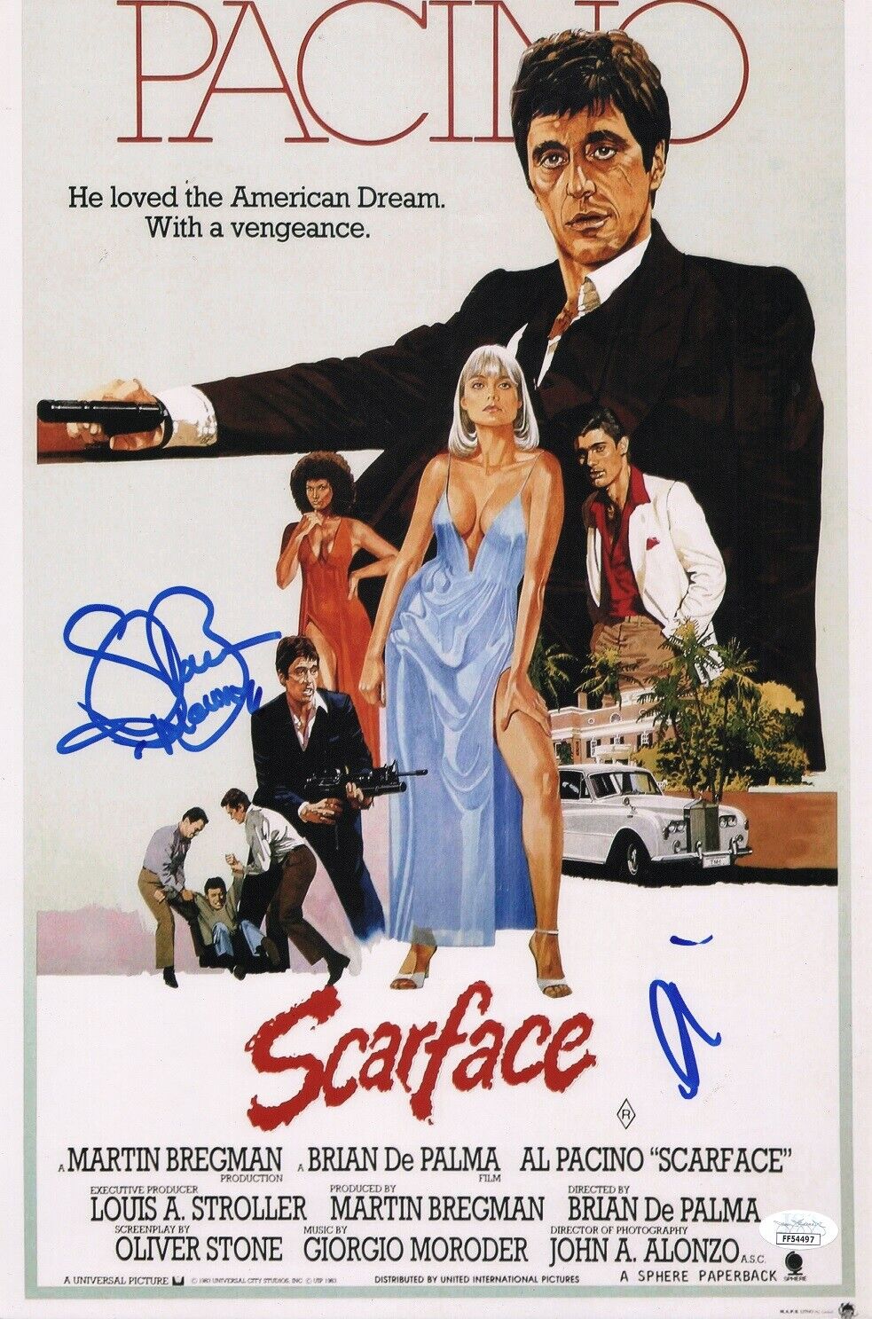 AL PACINO & STEVEN BAUER Authentic Hand-Signed SCARFACE