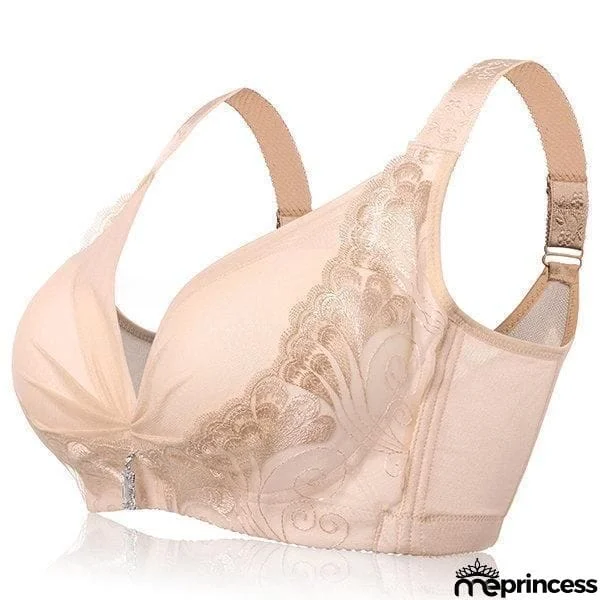 Women's Deep Plunge Wireless Soft Fibroin Bras - Light Orange
