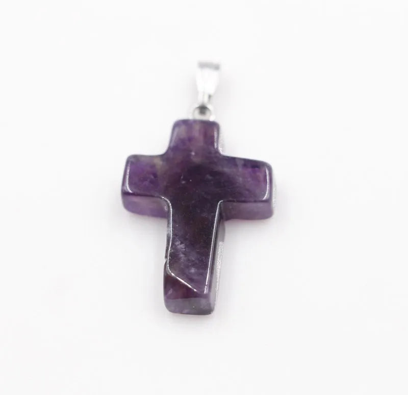1 Piece 2.5*1.8cm Natural Stone Cross Pendant