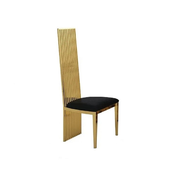 Homemys Dining Chair High Back Upholstered Dining Chair Faux Leather Gold Dining Chair