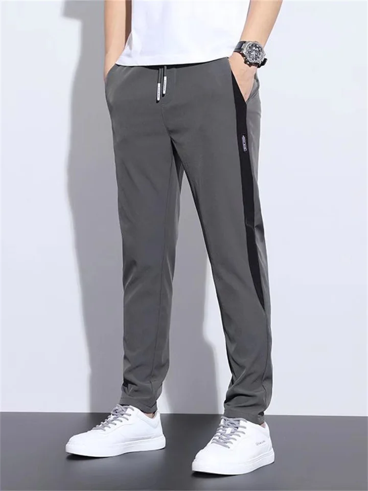 Men's Active Pants Trousers Casual Pants Pocket Drawstring Elastic Waist Color Block Comfort Outdoor Daily Going out Fashion Streetwear Black Green