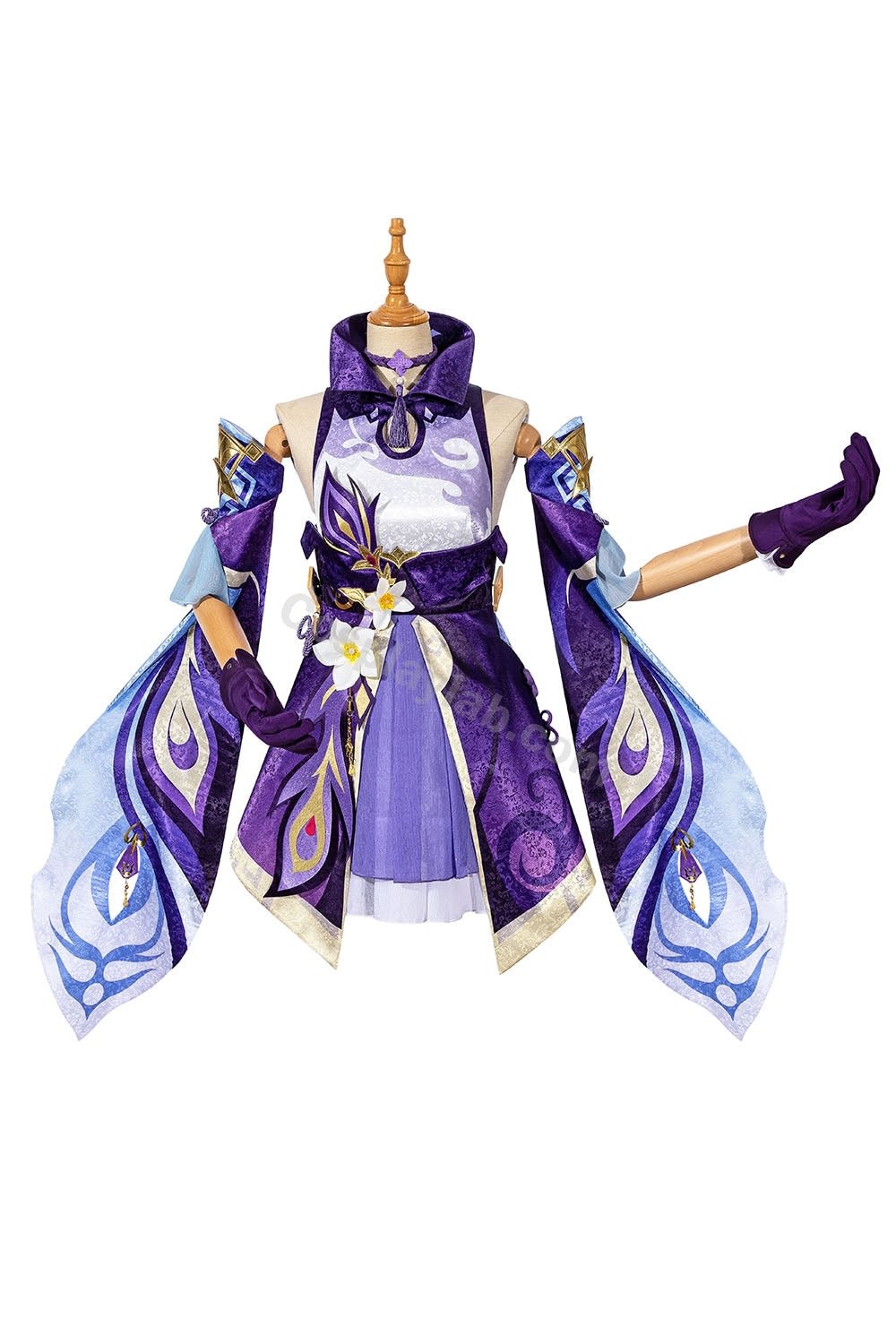 Genshin Impact Keqing Cosplay Costume Milk Silk Satin Fabric Dress Game Cosplay Costume By CosplayLab