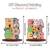 2pcs/set DIY Special Shape Diamond Painting Easter Bunny Egg Wooden Desk Ornament Craft Decor Kit