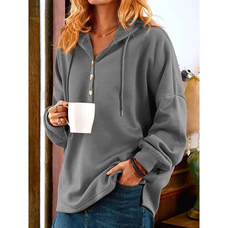 🔥Today’s Deal-LONG SLEEVE BUTTONED SWEATSHIRT(Buy 2 Free Shipping)😍