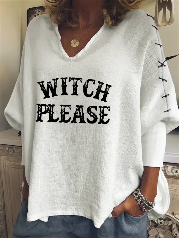 Halloween Witch Please Stitch Oversize Tunic
