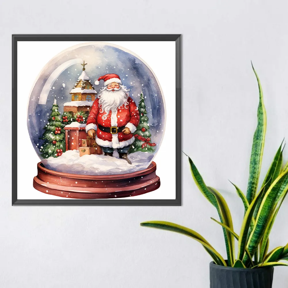 Diamond Painting - Full Round Drill - Santa Claus Crystal Ball(Canvas|30*30cm)