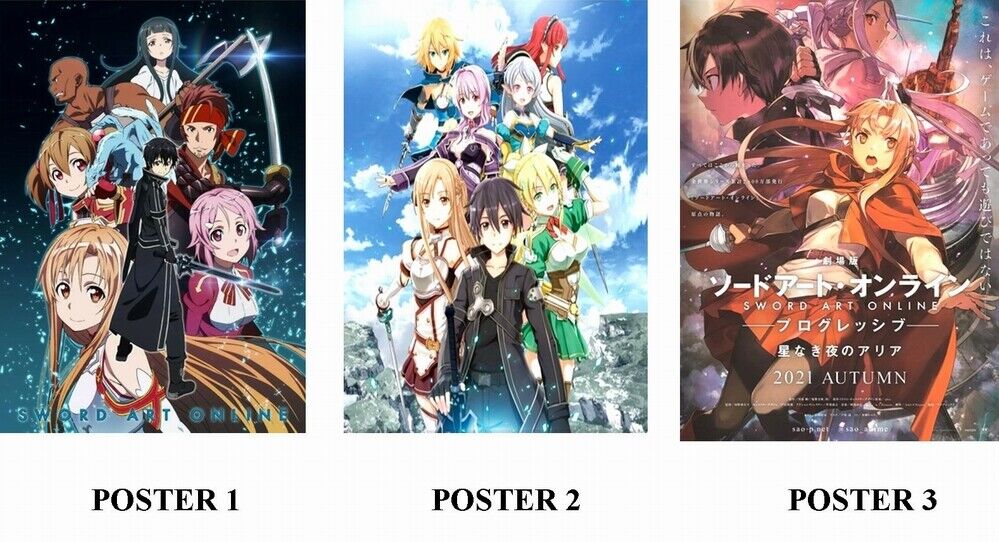 SWORD ART ONLINE - ANIME - 3 Photo Poster painting POSTERS - QUALITY INSERTS PERFECT FOR FRAMING