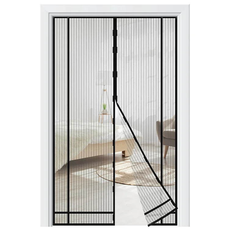 Sanmadrola Magnetic Screen Door Instant Mesh Curtain Self Sealing Magnets Curtain Works With Pets, Sliding Door, Front Doors Tailorable Curtain 39x86