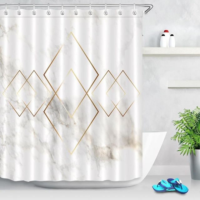 Texture Shower Curtain with Mat Bathroom
